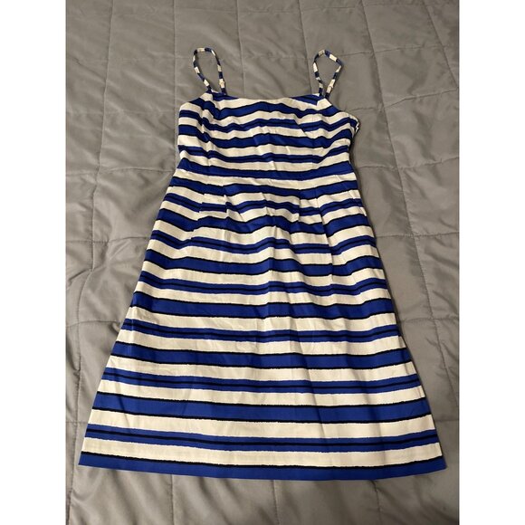 Blue & White Striped Sleeveless Dress By Gap Size 2 Cotton/Spandex Blend Casual - Picture 2 of 6